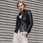 Clara Sunwoo #JK161 Black liquid leather jacket