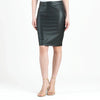 Liquid leather pencil skirt