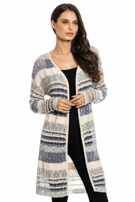 Adore striped croched cardigan