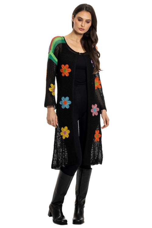 Floral crochet duster