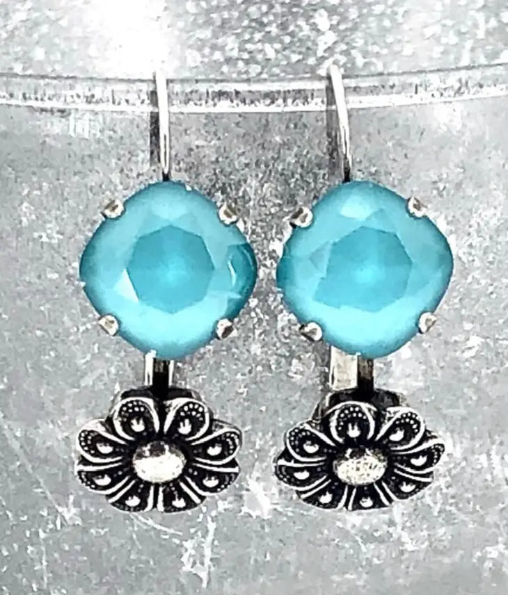 Flower power earrings-summer blue
