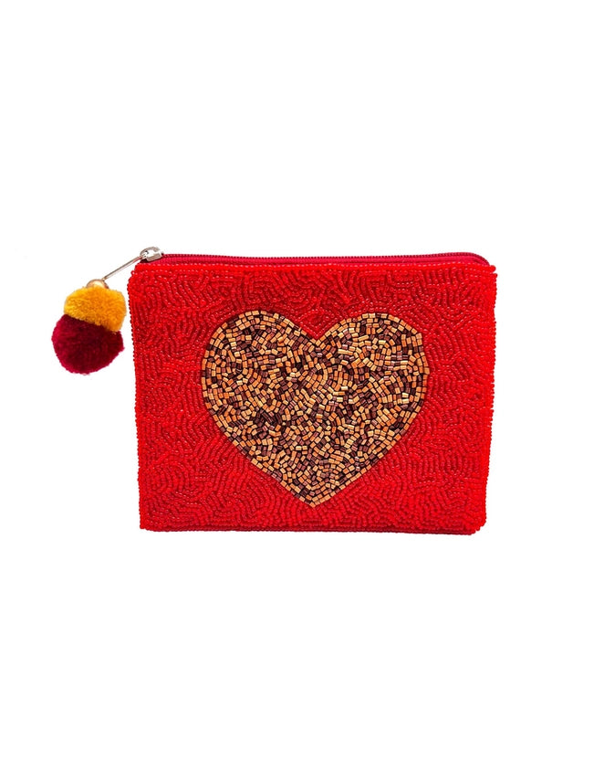 Beaded coin purse - Heart