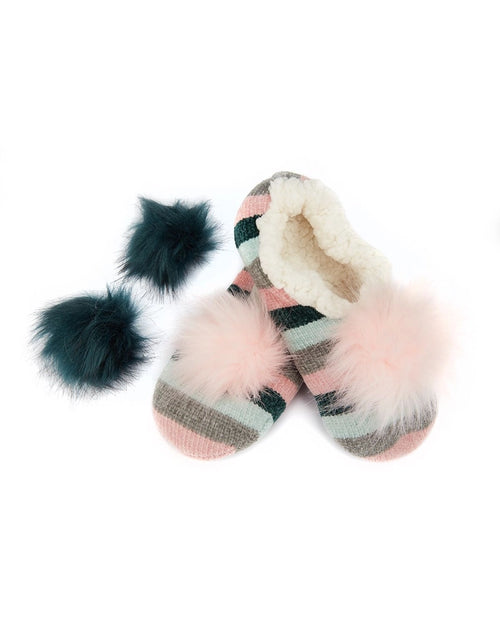 Chenille pom pom slippers