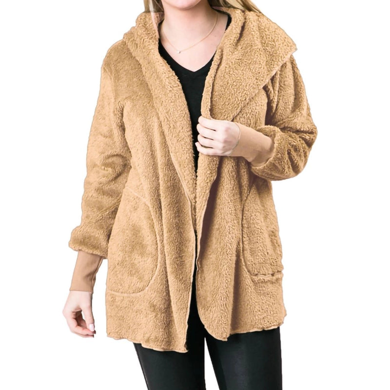 Sherpa hoodie camel  #796-CML