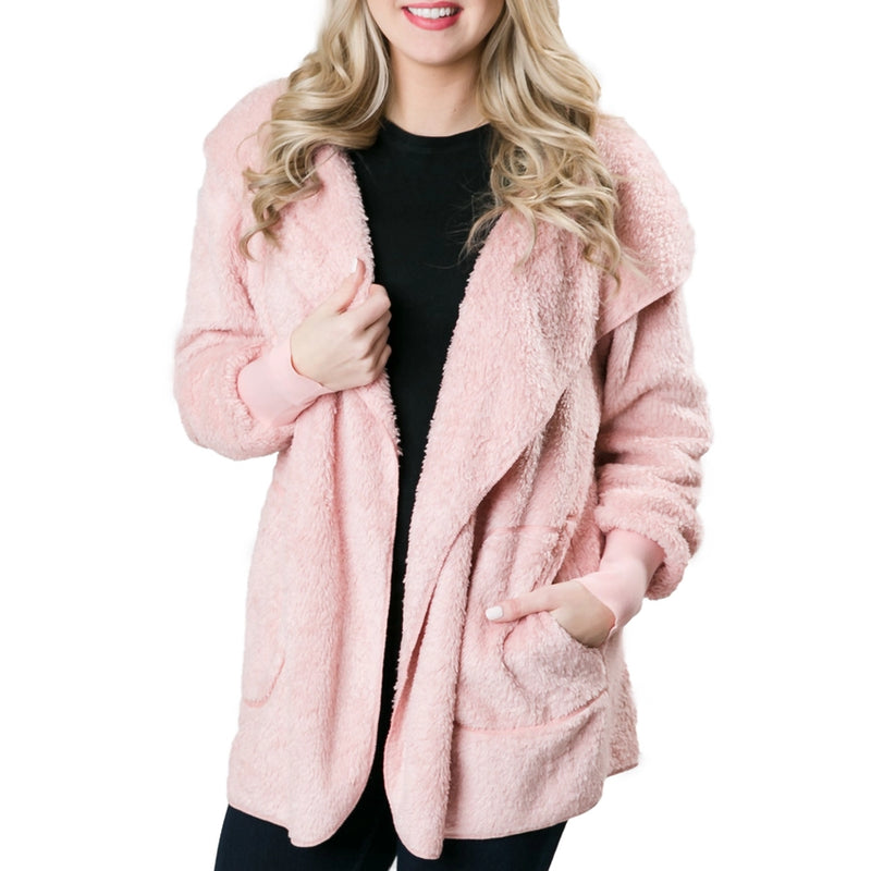 Sherpa hoodie-pink  #796-PNK