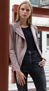 Clara Sunwoo #JK161 TAUPE liquid leather jacket