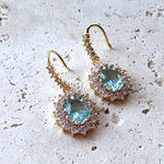 Vintage crystal earrings - Aqua