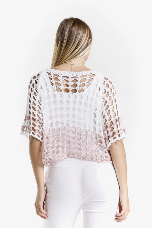 Crochet topper - White/Blush
