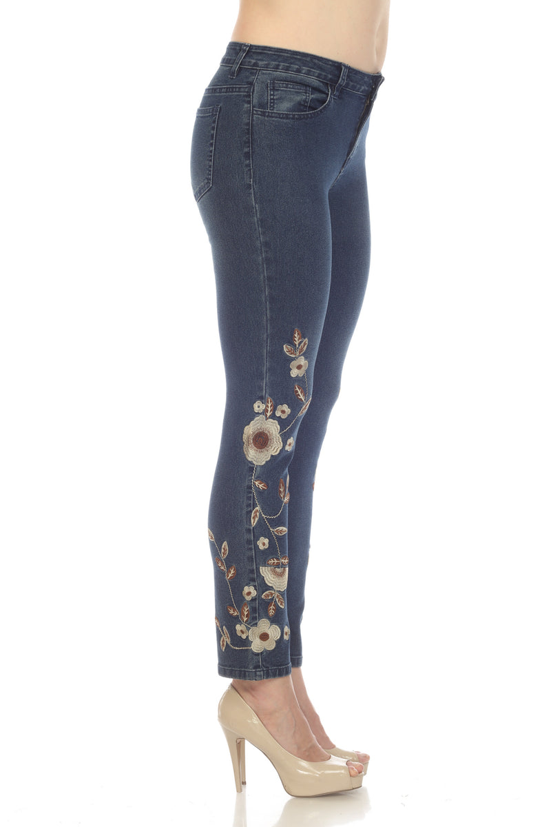 AZI #Z12539 floral jeans